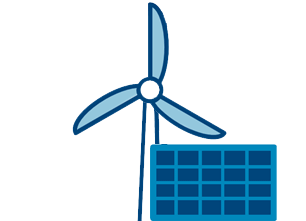 Illustratie windmolen en zonnepaneel - animatie