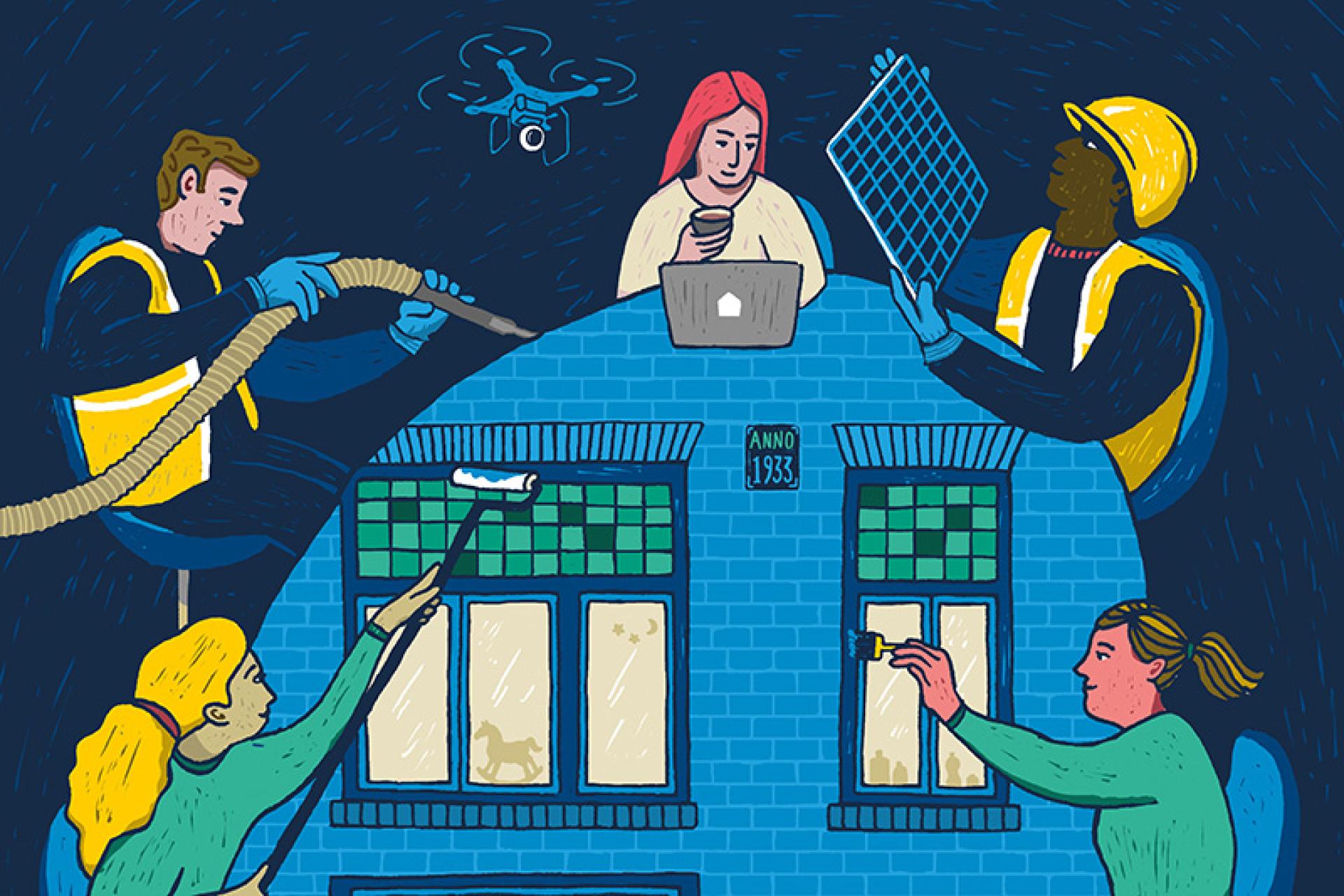 Illustratie huis opknappen - Yoko Heiligers