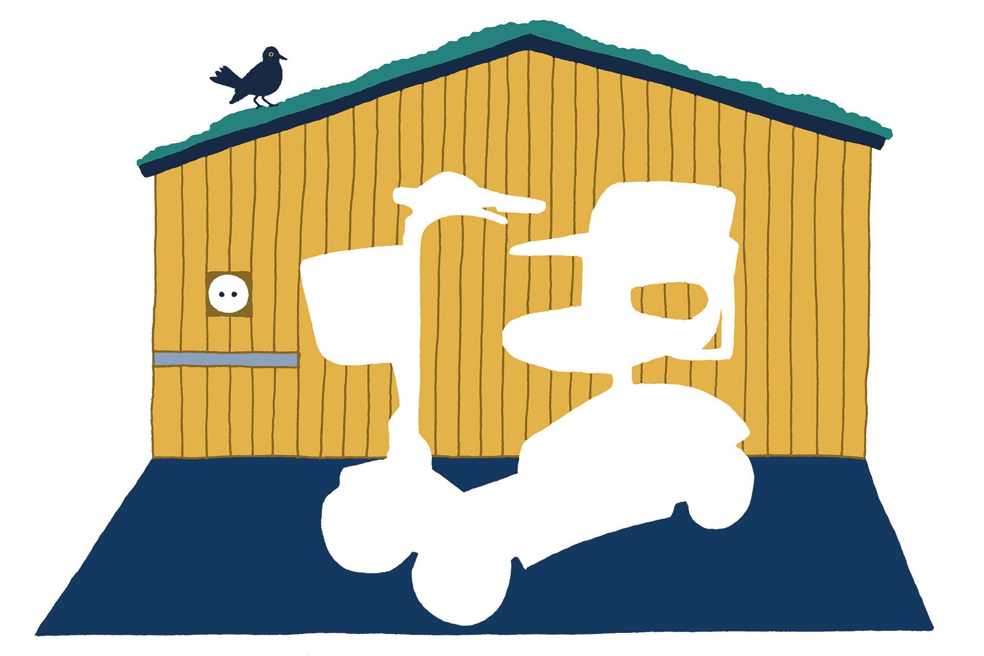 Illustratie scootmobiel stalling