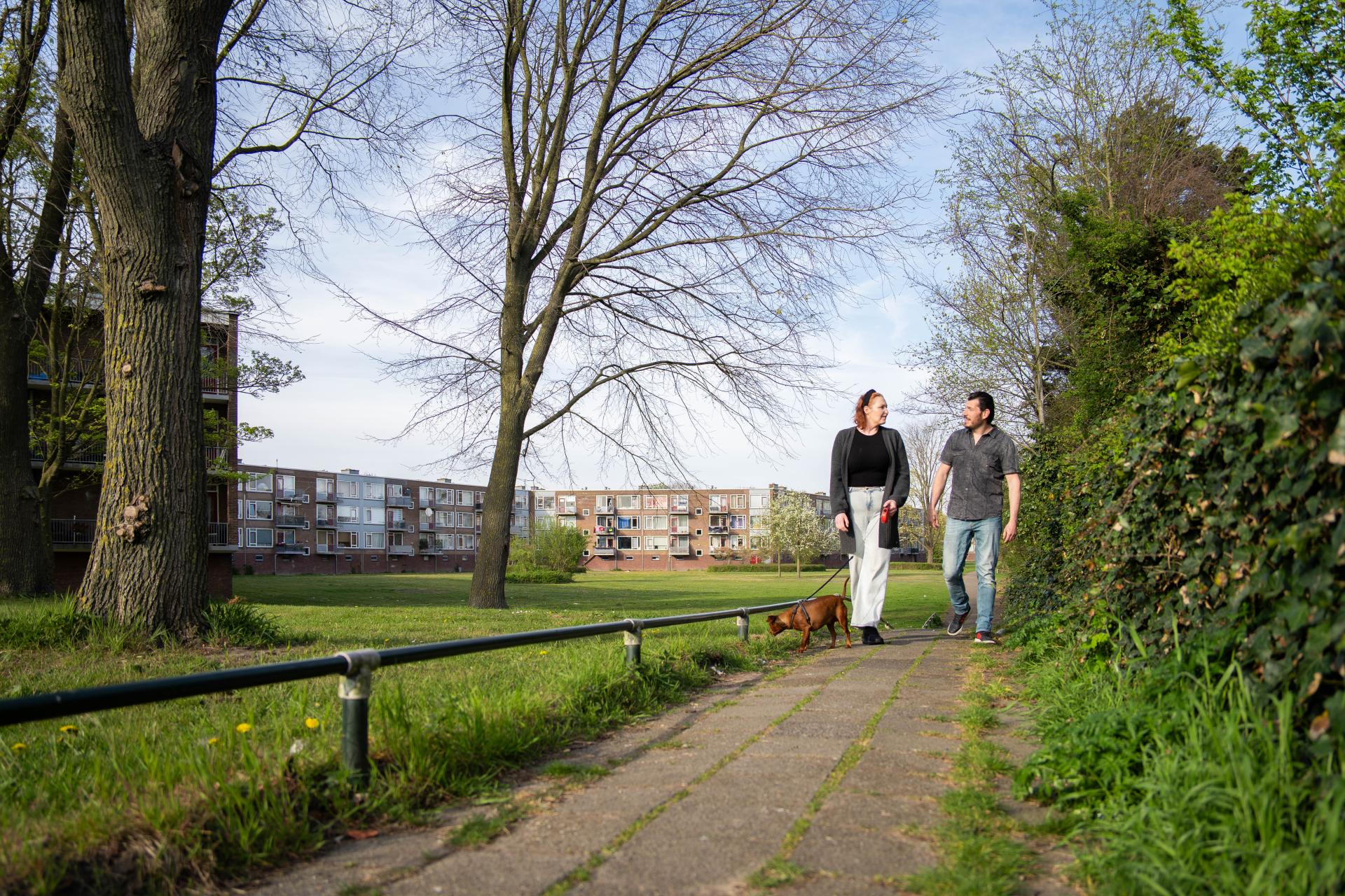 Coco en Terry in wijk in IJmuiden