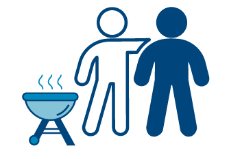 Illustratie buurt barbeque