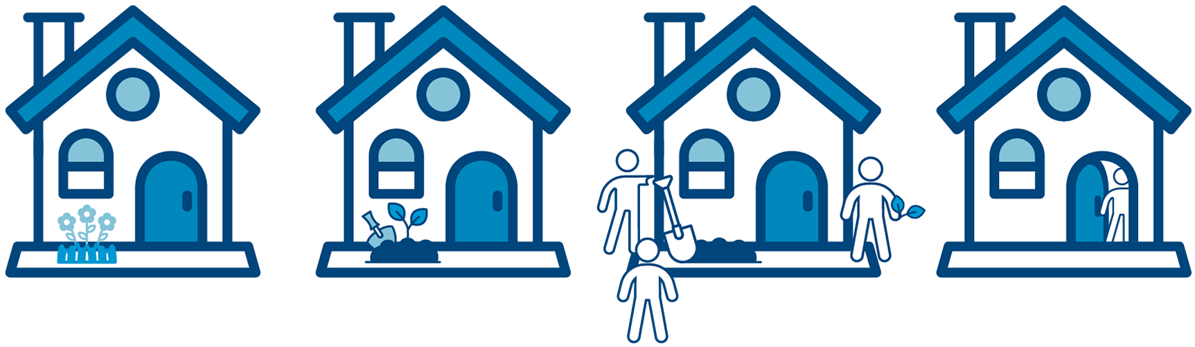 Illustratie huizen in een straat