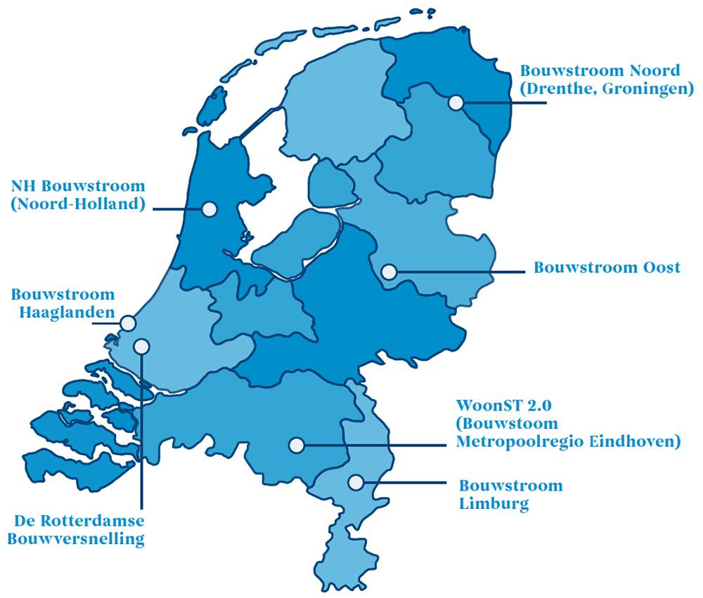 Kaartje Nederland - bouwstromen 
